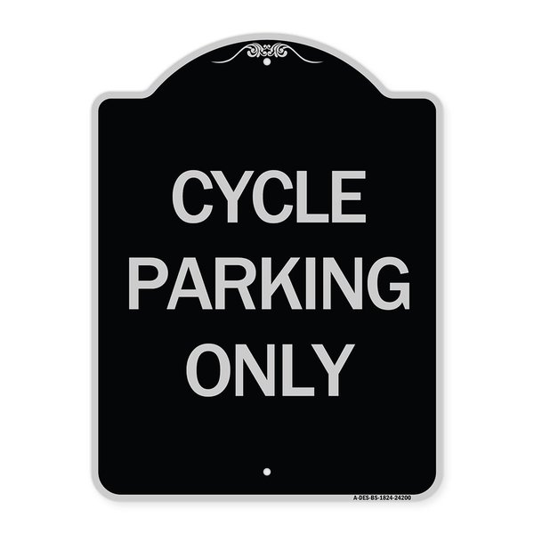 Signmission Cycle Parking Only Heavy-Gauge Aluminum Architectural Sign, 24" x 18", BS-1824-24200 A-DES-BS-1824-24200